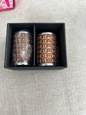 McKenzie-Childs Glow Copper Mosaic Candle Holders - Pair